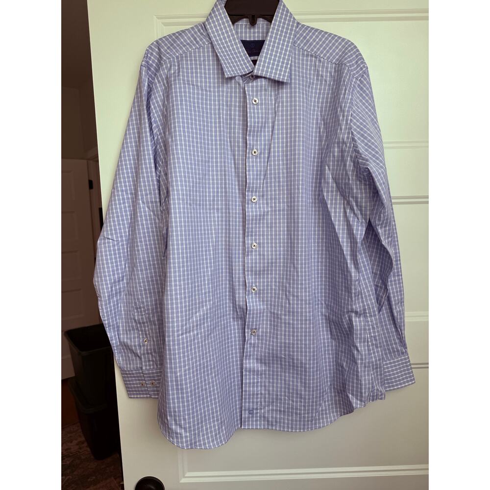 David Donahue Plaid Button Down Shirt- size 17 34/35